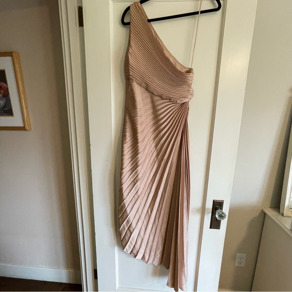 A.L.C. Delfina pleated satin dress